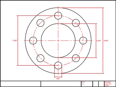 Garlock Style 9850 N/A NBR Full Face Gasket - Custom - 1/8" x 6.25" x 8.75"