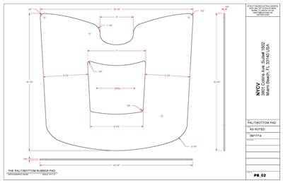 Red SBR Rubber PAD 1/16" Thick - 20" CAD Per Dwg