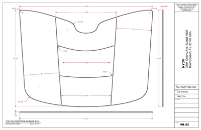 Red SBR Rubber PAD 1/16" Thick - 24" CAD Per Dwg