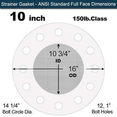Gasket Strainer - 10" FF 150 - EQ535 - 80 Mesh - 316SS CoC Req'd