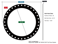 60 Duro EPDM Full Face C207 AWWA Gasket - 1/8" Thick - 36" Pipe