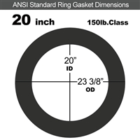 60 Duro EPDM Ring Gasket - 150 Lb. - 1/8" Thick - 20" Pipe