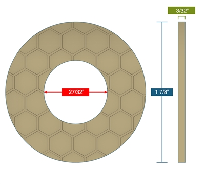 Garlock Gylon Epix 3500 Fawn Ring Gasket - 150 Lb. - 3/32" Thick - 1/2" Pipe