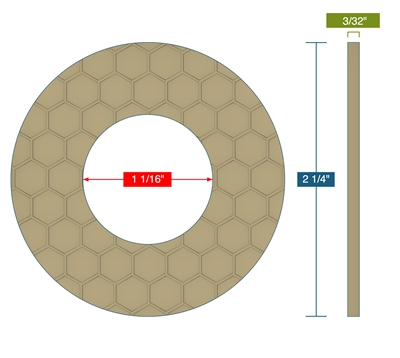 Garlock Gylon Epix 3500 Fawn Ring Gasket - 150 Lb. - 3/32" Thick - 3/4" Pipe