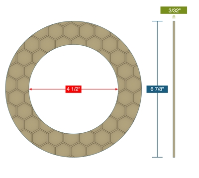 Garlock Gylon Epix 3500 Fawn Ring Gasket - 150 Lb. - 3/32" Thick - 4" Pipe