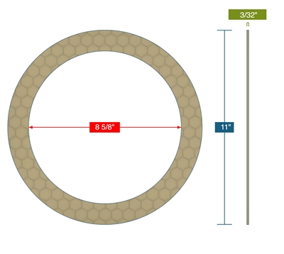 Garlock Gylon Epix 3500 Fawn Ring Gasket - 150 Lb. - 3/32" Thick - 8" Pipe