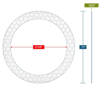 Garlock Gylon Epix 3510 White Ring Gasket - 150 Lb. - 3/32" Thick - 8" Pipe