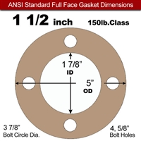 Equalseal EQ 500 Full Face Gasket - 1/16" Thick - 150 Lb - 1-1/2"