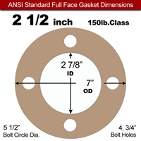 Equalseal EQ 500 Full Face Gasket - 1/16" Thick - 150 Lb - 2-1/2"