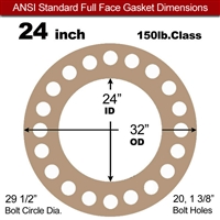 Equalseal EQ 500 Full Face Gasket - 1/16" Thick - 150 Lb - 24"