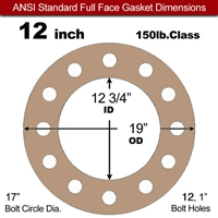 Equalseal EQ 500 Full Face Gasket - 1/8" Thick - 150 Lb - 12"