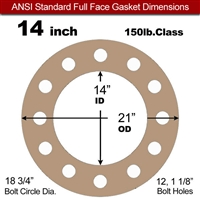 Equalseal EQ 500 Full Face Gasket - 1/8" Thick - 150 Lb - 14"