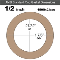 Equalseal EQ 500 Ring Gasket - 1/16" Thick - 150 Lb - 1/2"