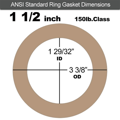 Equalseal EQ 500 Ring Gasket - 1/16" Thick - 150 Lb - 1-1/2"
