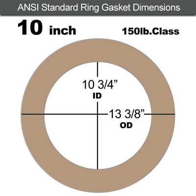 Equalseal EQ 500 Ring Gasket - 1/16" Thick - 150 Lb - 10"