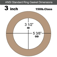 Equalseal EQ 500 Ring Gasket - 1/16" Thick - 150 Lb - 3"