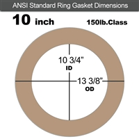 Equalseal EQ 500 Ring Gasket - 1/8" Thick - 150 Lb - 10"