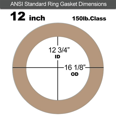 Equalseal EQ 500 Ring Gasket - 1/8" Thick - 150 Lb - 12"