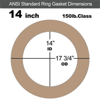 Equalseal EQ 500 Ring Gasket - 1/8" Thick - 150 Lb - 14"
