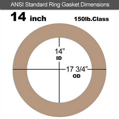 Equalseal EQ 500 Ring Gasket - 1/8" Thick - 150 Lb - 14"