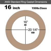 Equalseal EQ 500 Ring Gasket - 1/8" Thick - 150 Lb - 16"
