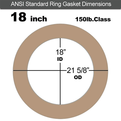 Equalseal EQ 500 Ring Gasket - 1/8" Thick - 150 Lb - 18"