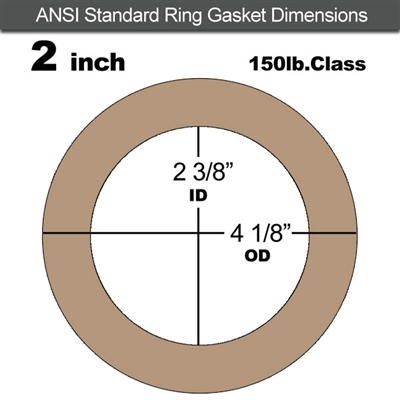 Equalseal EQ 500 Ring Gasket - 1/8" Thick - 150 Lb - 2"