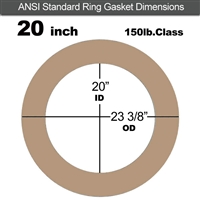 Equalseal EQ 500 Ring Gasket - 1/8" Thick - 150 Lb - 20"