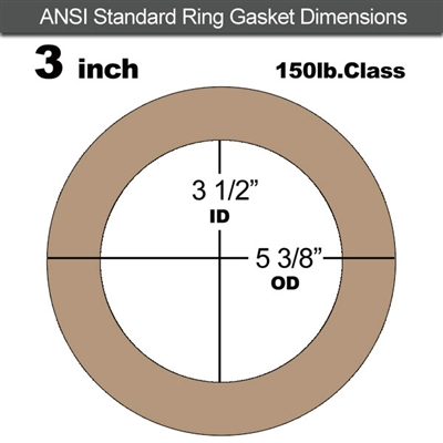 Equalseal EQ 500 Ring Gasket - 1/8" Thick - 150 Lb - 3"