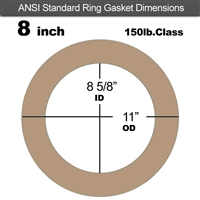 Equalseal EQ 500 Ring Gasket - 1/8" Thick - 150 Lb - 8"
