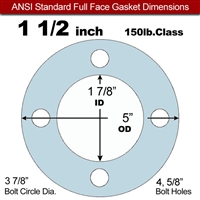 Equalseal EQ 504 Full Face Gasket - 1/16" Thick - 150 Lb - 1-1/2"