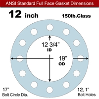 Equalseal EQ 504 Full Face Gasket - 1/16" Thick - 150 Lb - 12"