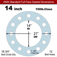 Equalseal EQ 504 Full Face Gasket - 1/16" Thick - 150 Lb - 14"
