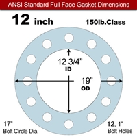 Equalseal EQ 504 Full Face Gasket - 1/8" Thick - 150 Lb - 12"