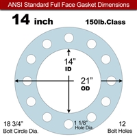 Equalseal EQ 504 Full Face Gasket - 1/8" Thick - 150 Lb - 14"