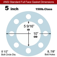 Equalseal EQ 504 Full Face Gasket - 150 Lb. - 1/8" Thick - 5" Pipe