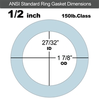 Equalseal EQ 504 Ring Gasket - 1/16" Thick - 150 Lb - 1/2"