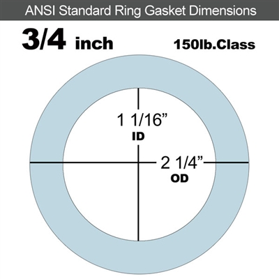 Equalseal EQ 504 Ring Gasket - 1/16" Thick - 150 Lb - 3/4"