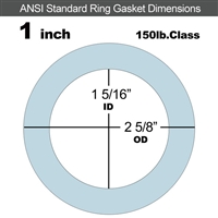 Equalseal EQ 504 Ring Gasket - 1/16" Thick - 150 Lb - 1"