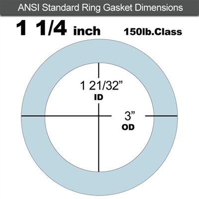 Equalseal EQ 504 Ring Gasket - 1/16" Thick - 150 Lb - 1-1/4"