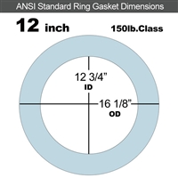 Equalseal EQ 504 Ring Gasket - 1/16" Thick - 150 Lb - 12"