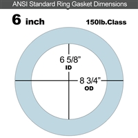 Equalseal EQ 504 Ring Gasket - 1/16" Thick - 150 Lb - 6"