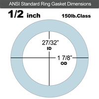 Equalseal EQ 504 Ring Gasket - 1/8" Thick - 150 Lb - 1/2"