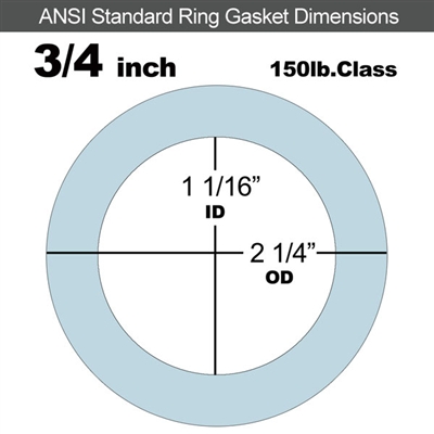 Equalseal EQ 504 Ring Gasket - 1/8" Thick - 150 Lb - 3/4"