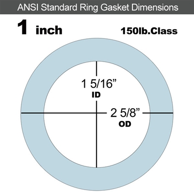 Equalseal EQ 504 Ring Gasket - 1/8" Thick - 150 Lb - 1"