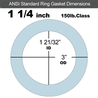 Equalseal EQ 504 Ring Gasket - 1/8" Thick - 150 Lb - 1-1/4"