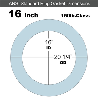 Equalseal EQ 504 Ring Gasket - 1/8" Thick - 150 Lb - 16"