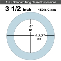 Equalseal EQ 504 Ring Gasket - 150 Lb. - 1/8" Thick - 3-1/2" Pipe