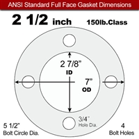 Equalseal EQ 510 Full Face Gasket - 1/16" Thick - 150 Lb - 2-1/2"