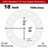 Equalseal EQ 510 Full Face Gasket - 1/8" Thick - 150 Lb - 18"